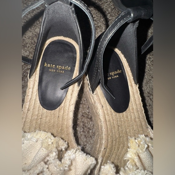 KATE SPADE Flourish Espadrille Wedge Sandals Size 7 FLORAL CREAM PLATFORM WEDGES - Picture 4 of 9